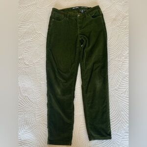 Joe Fresh Olive Green Straight Leg Corduroy Pants
